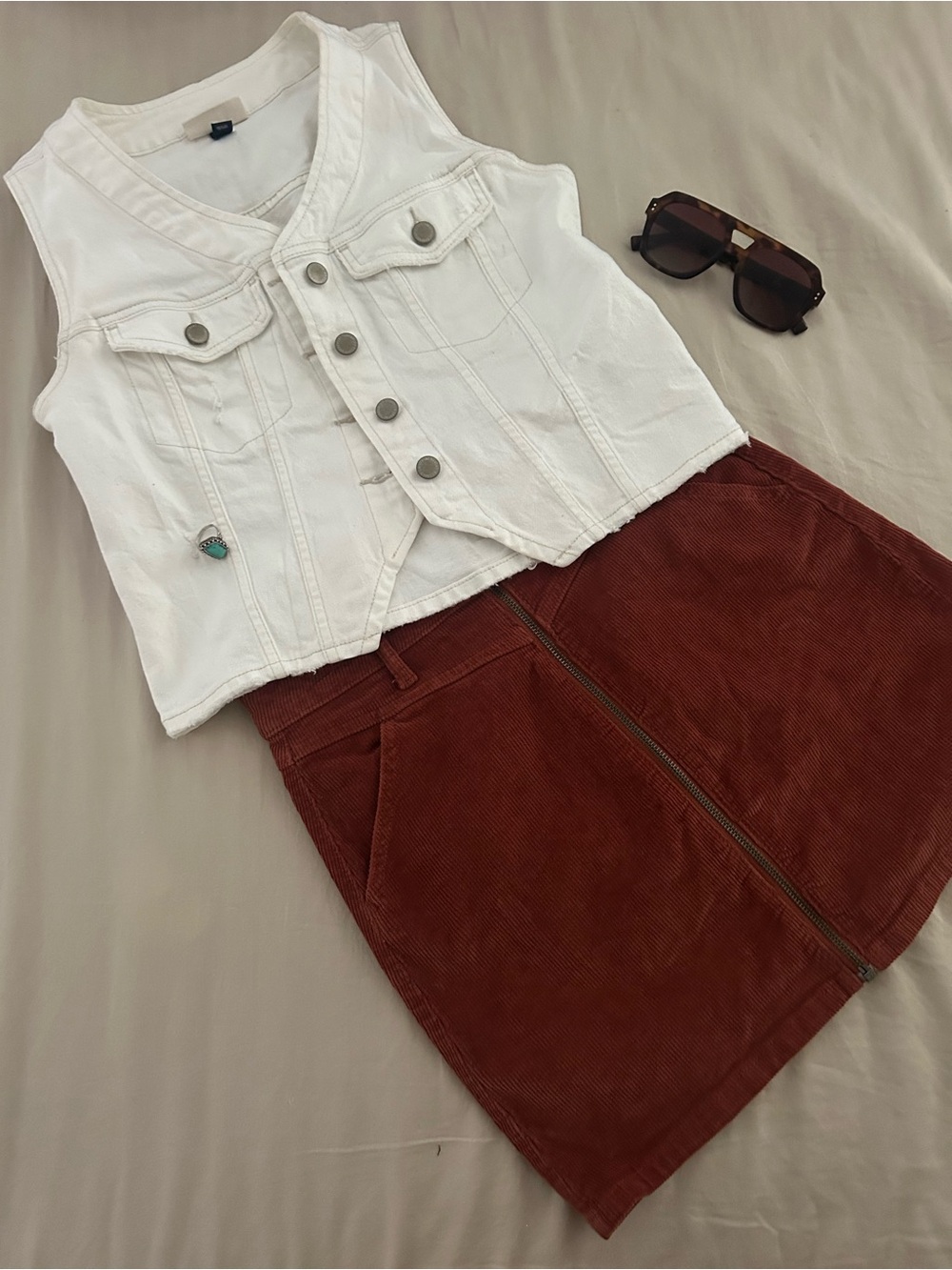 SO Rust Brown Corduroy Mini Skirt